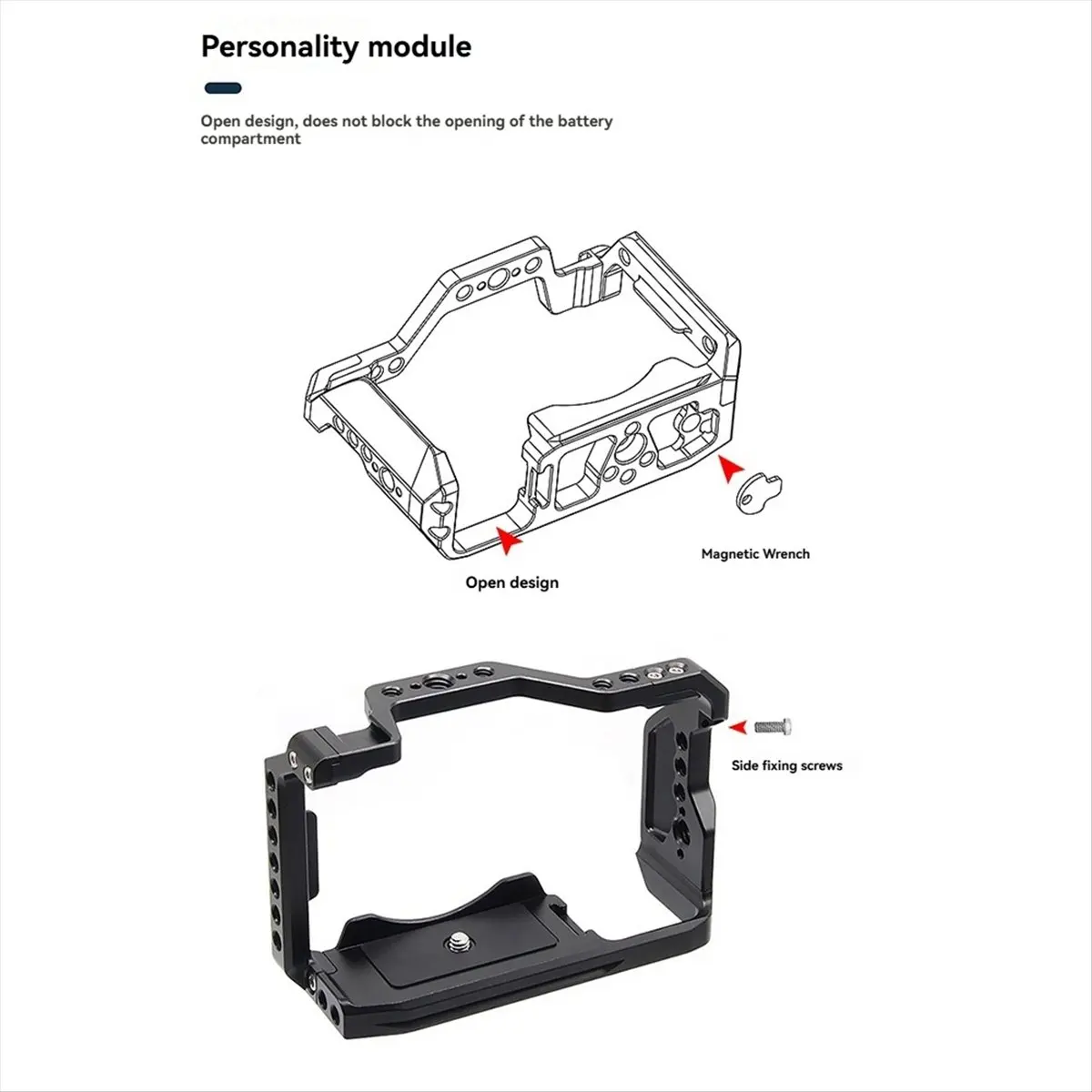AT42 Full Camera Cage Rig Protective Frame Case for A6700 DSLR Camera Expansion Stabilizer Video Film Movie Making Bracket