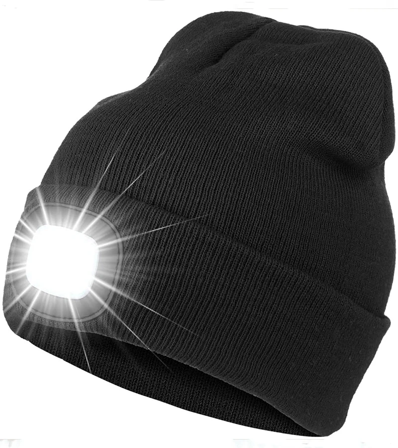 LED Light Hat USB Rechargeable Flashlight LED Beanies Knit Hat Warm Flashlight Hat Hunting,Camping,Jogging,Fishing Cycling