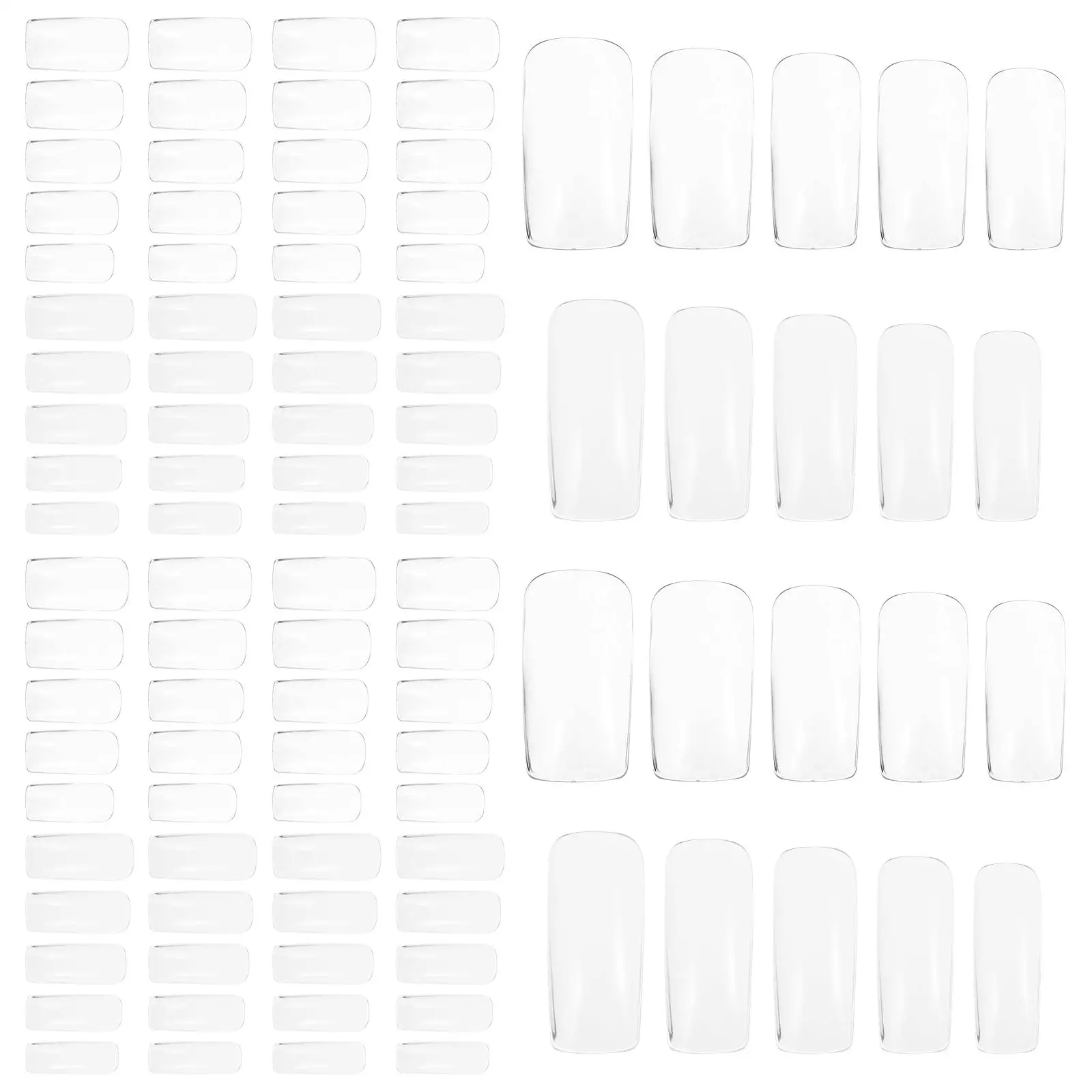 

500 Pcs Transparent Nails Full Cover Short Tips Press Plastic False Nails for Women Manicure Nail Tools DIY