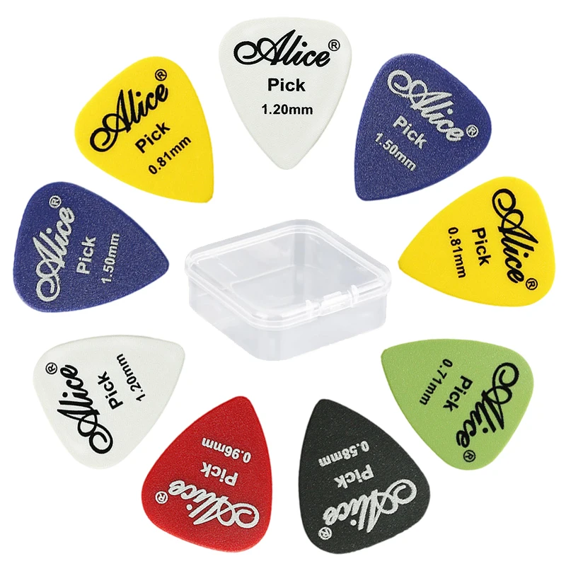 12pcs/set Guitar Pick with Mini Box Mixed ABS Premium Matte Anti-Skid Guitar Pick for Acoustic Electric Guitars Bass TMZ