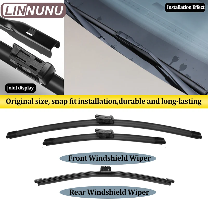 LINNUNU Car Windshield Wiper blades Soft Rubber Frameless Bracketless Auto wipers Blade Fit for Geely Atlas II Starray Boyue L