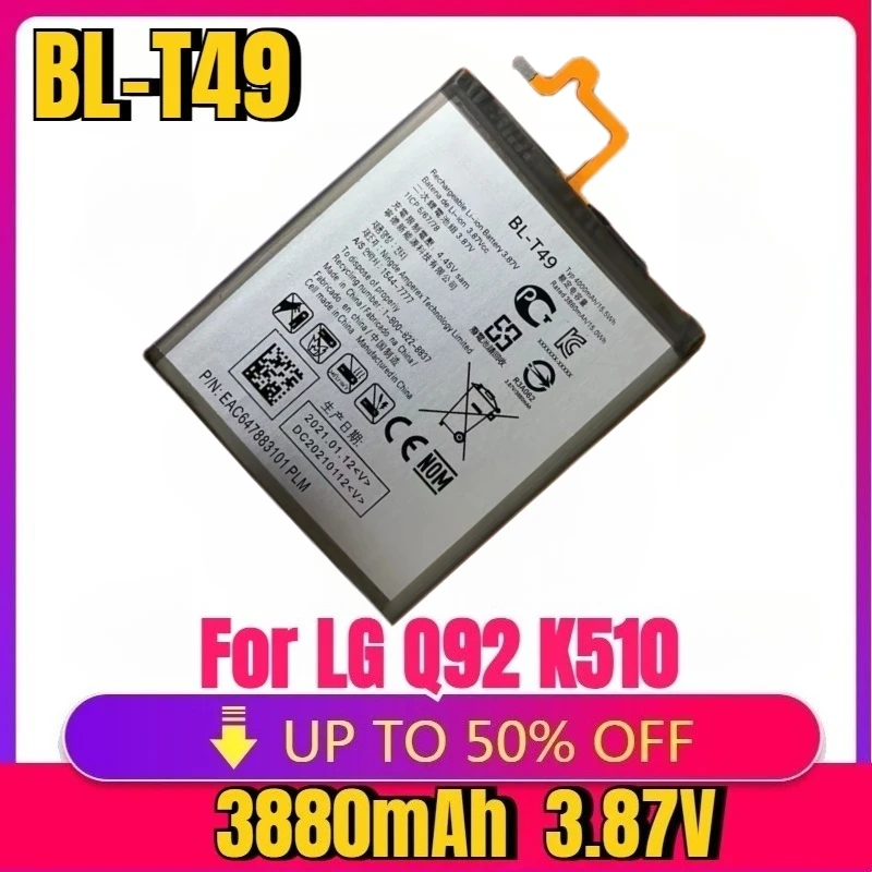 

New High quality replaceable BL-T49 3880mAh Mobile Phone Battery For LG Q92 K510 K51S H735T LM-K410BMW LM-K510BMW LM-K510HM