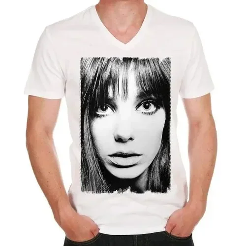 Men's Graphic T-Shirt V Neck Jane Birkin Face Eco-Friendly Limited Edition