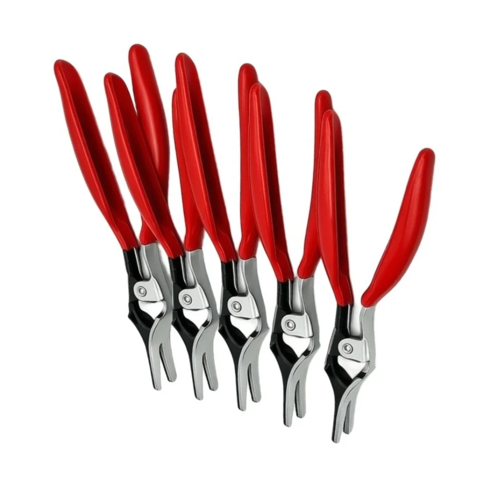 Hose Removal Pliers 5 Pieces for Automotive Fuel and Vacuum Lines Engine Bay Access Tool for non Scratch Jaw Carbon Steel Build