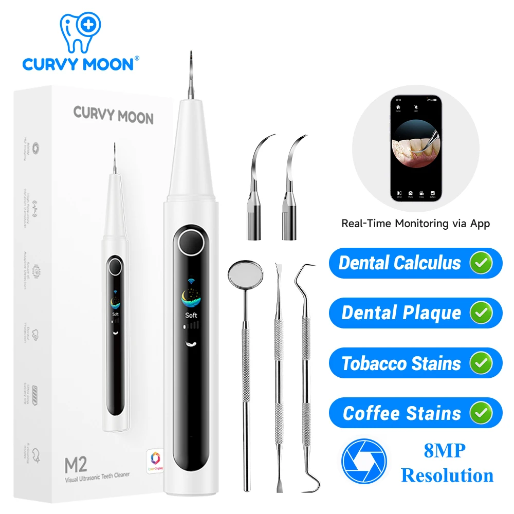 M2 Visible Electric Teeth Cleaner with 800MP Camera Ultrasonic Dental Scaler Tartar Plaque Remover Teeth Whitening Cleaning Tool