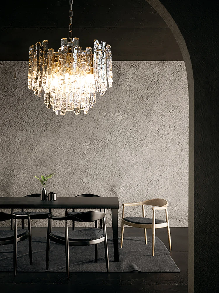 Melting Icicle Chandeliers Home Decor Glass Hanging Lamps for Ceiling Dining Room Italian Designer Atmospher Restaurant Lustre