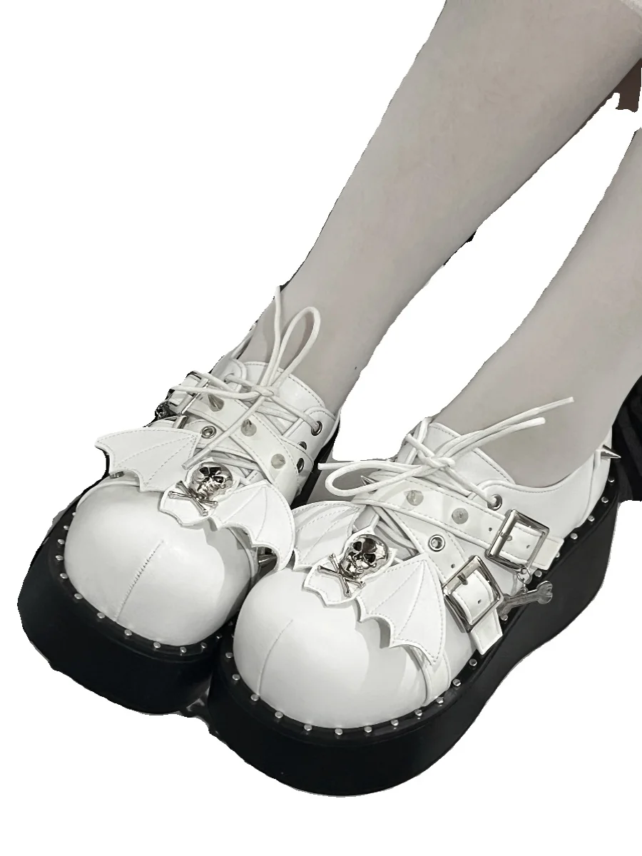 Hottie Fashion Lolita Schoenen Y 2K Subcultuur Punk Platform Muffin Schoen Ronde Neus Casual Hoge Hakken Pumps