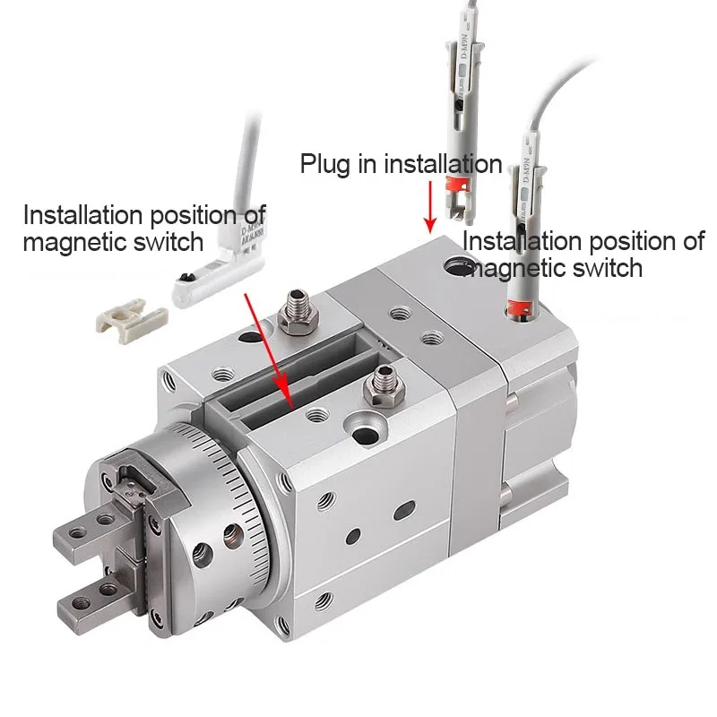 MRHQ سلسلة المحرك الدوار هوائي القابض زاوية الروتاري إصبع اسطوانة MRHQ10D 16D 20D 25D-90S/180S-N #4
