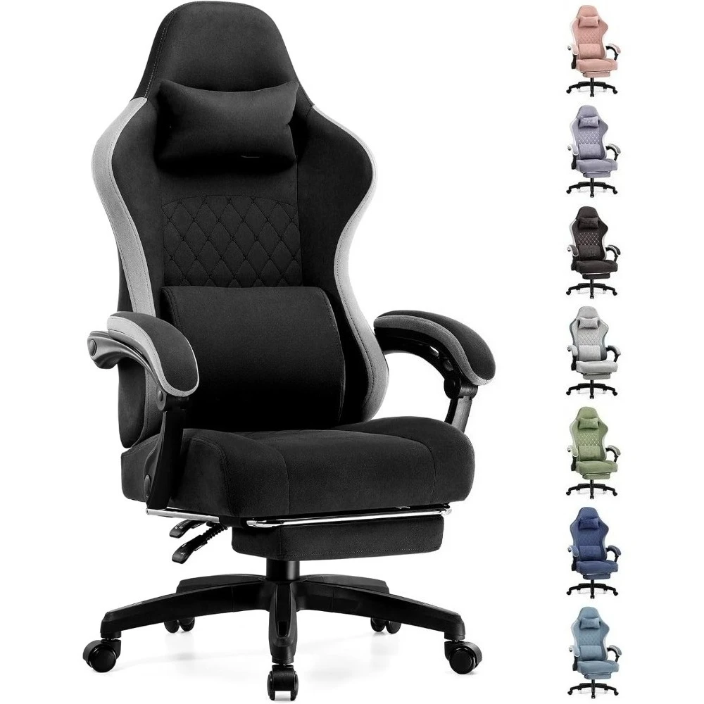 Gaming Chair, with Pocket Spring Cushion, Linkage Armrests and Footrest, High Back Ergonomic, Computer Chair