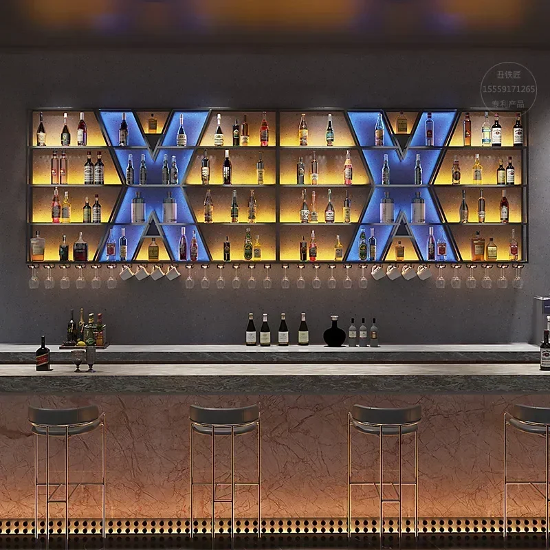 High-quality Durable Tall Bottle Holder Wine Racks Kitchen Modern Huge Luxury Wine Rack Display Rack Bar Table Luxury Wino