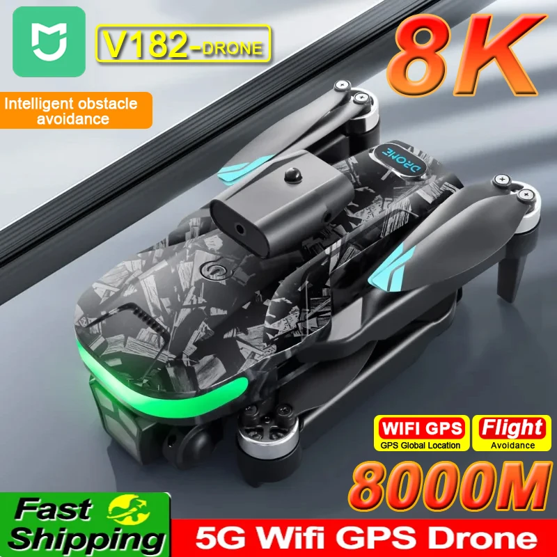 

Mijia V182 Drone Professional Brushless Motor 4K 8K 5G Dual HD Aerial Photography FPV Obstacle Avoidance Quadrotor for Toys UAV