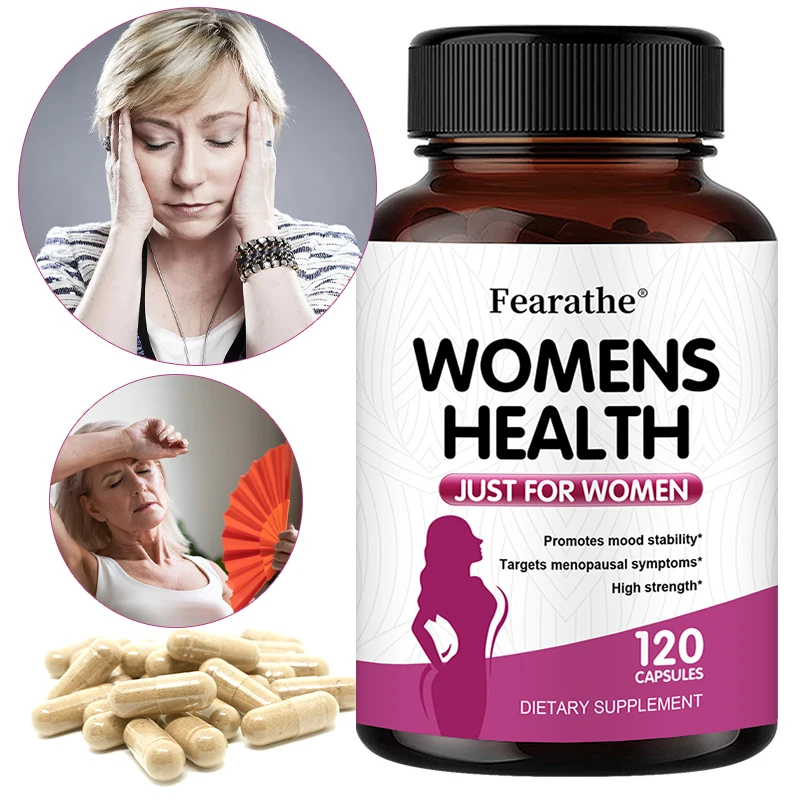Natural Menopause Relief Capsules for Women with Chasteberry, Dong Quai, Hot Flashes Night Sweats, Mood & Energy Support