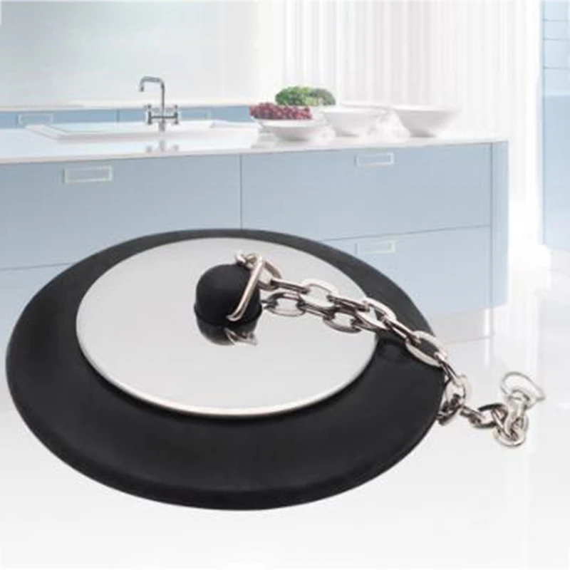 Rubber Choke Bathtub Drain Stopper With Chain Bath Plug Drain Tub Stopper