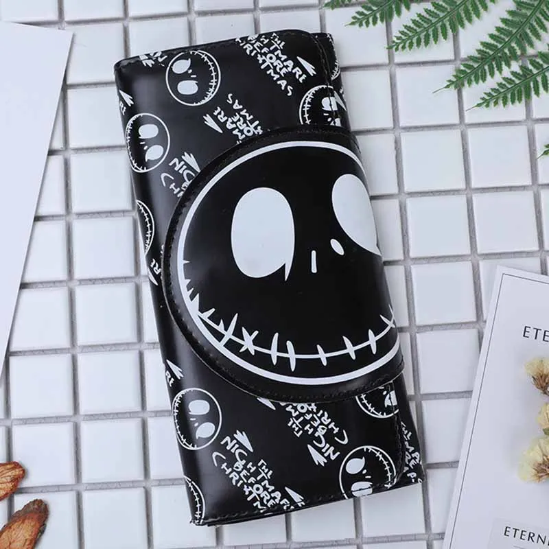 Disney Nightmare Before Christmas Hot Leather Wallet Jack Skellington Animation Figures Multi Function Money Bag Men Women Gifts