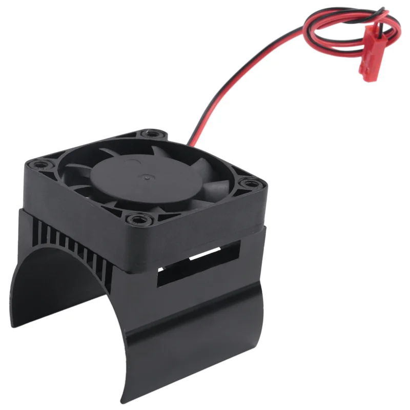 قطعتان من مروحة تبريد المحرك 42 مم لسيارة Traxxas 1/10 E-Maxx E-Revo Summit Arrma 1/8 Kraton Talion Typhon RC، أسود