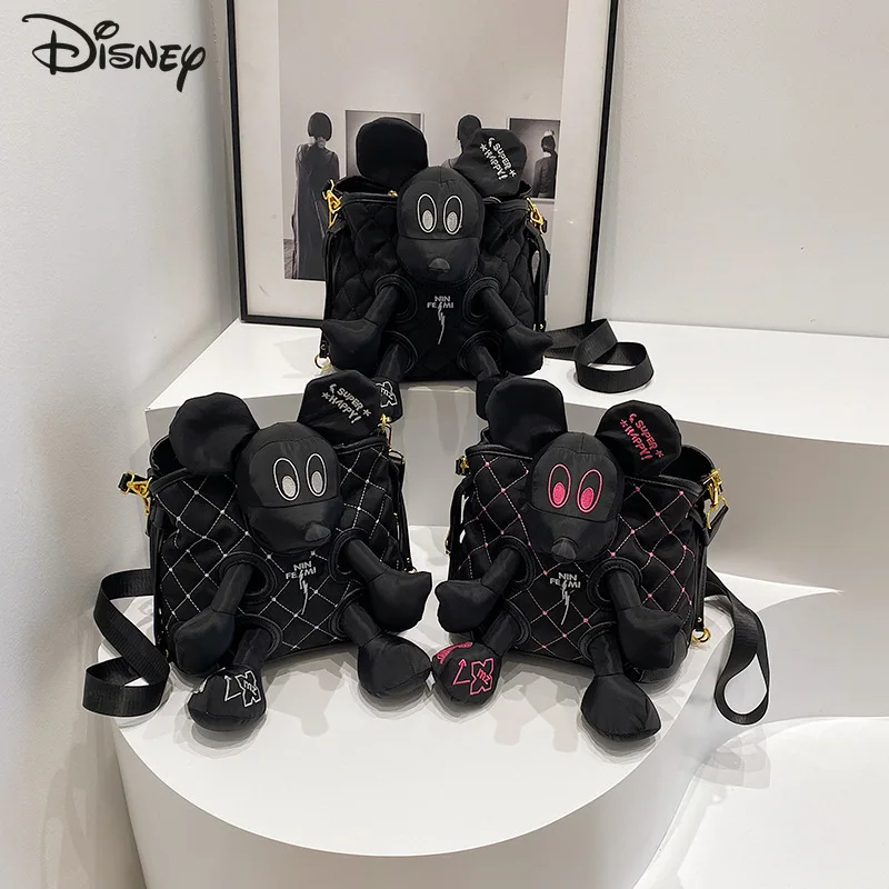 

Mickey новая женская сумка через плечо, модная нейлоновая сумка высокого качества, однотонная универсальная многофункциональная сумка с героями мультфильмов