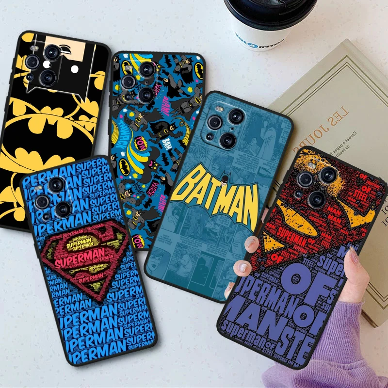 Superman Batman For OPPO Find X6 X5 X3 X2 F21S F21 Pro Lite Neo Black Silicone Fundas Soft Phone Case