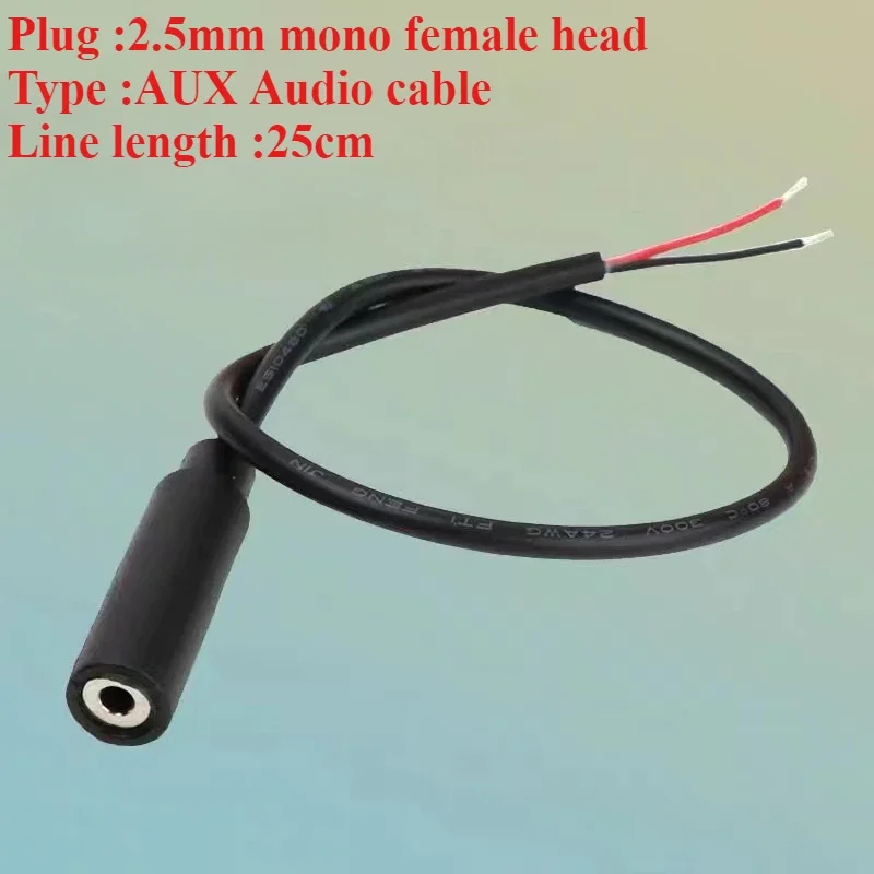 3Pcs 2.5mm Male Female 2/3/4Pole Mono/Stereo Aux Plug Jack Connector To Bare  Audio Headphone CaWire End For DIYble Repair