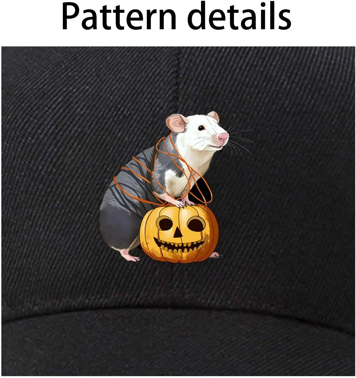 Cute Mouse Pumpkin Face Dad Cap Print Classic Baseball Hat Adjustable Baseball Cap One Size