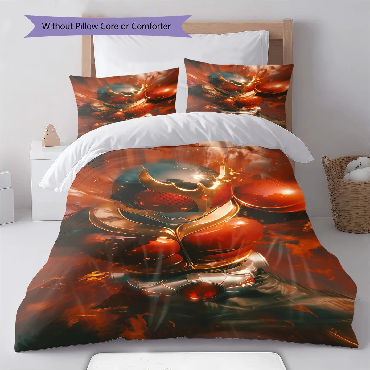 Kamen Rider Chibi Front View Bedding Set Anime Duvet Cover Polyester Soft Bed Linen Twin Queen King -QJY
