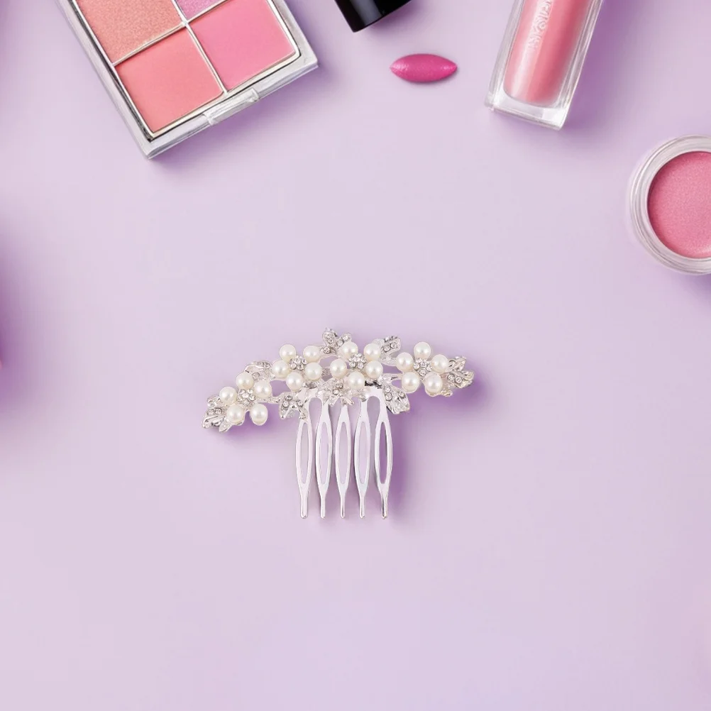 قطعتان من أمشاط الشعر العتيقة مع اللؤلؤ الصناعي والكريستال إكسسوارات شعر الزفاف للنساء أمشاط جانبية للعروس أنيقة