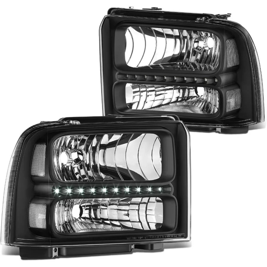 

Пара комплектов фар, совместимых с SD 20052007 F250 F350 F450 F550 для повышенной видимости и долговечности, черный корпус
