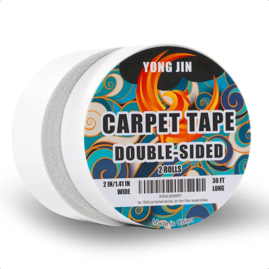 

Double Sided Carpet Tape Heavy Duty Rug Tape Gripper for Hardwood Floors No Damage Secures Area Rugs Laminate and Tile 1.41Inch