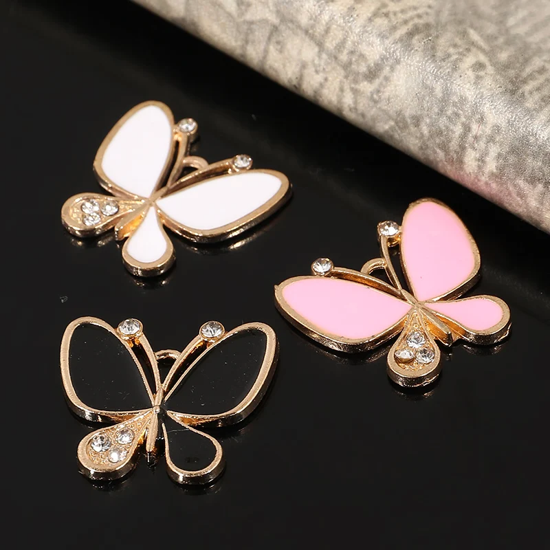 

Дерево 100 шт., пуговицы со стразами из сплава-бабочки, отделка и украшения, ремесленные пряжки для DIY, свадебные аксессуары для волос