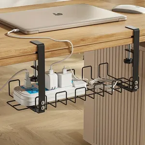 Masanın Altında, Metal Depolama Rafı, Tepsi, Kablo Yönetimi, Ev-Ofis-Masa-Düzenleyici-Tel, Delici Yok, Mutfakta Aksesuar ve Saklama Rafın ofise 6 büyük satışı-no. 2