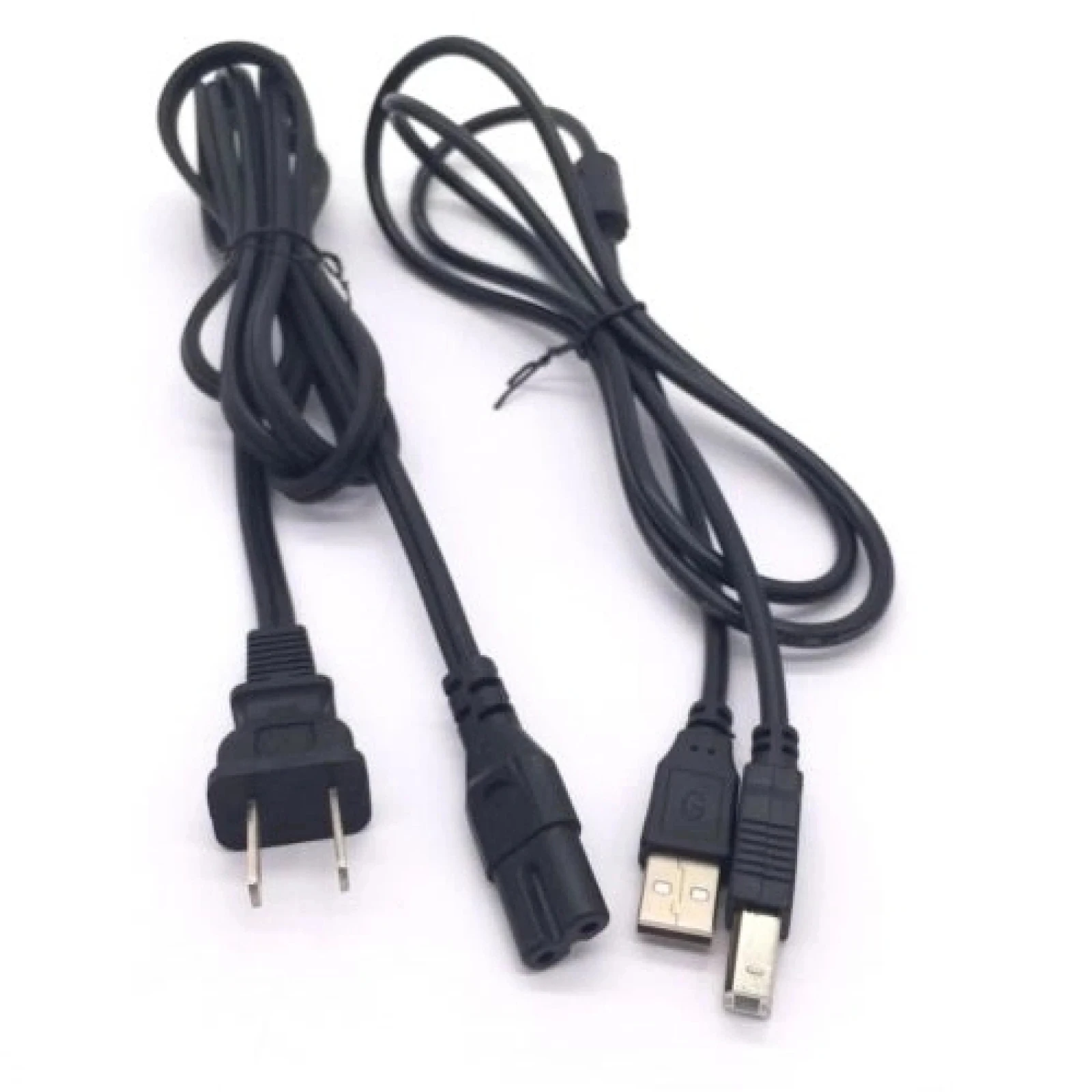 Cabo USB + cabo de alimentação para impressora, adequado para Epson Workforce 840 WF-7510 XP610 XP310 WF-2860