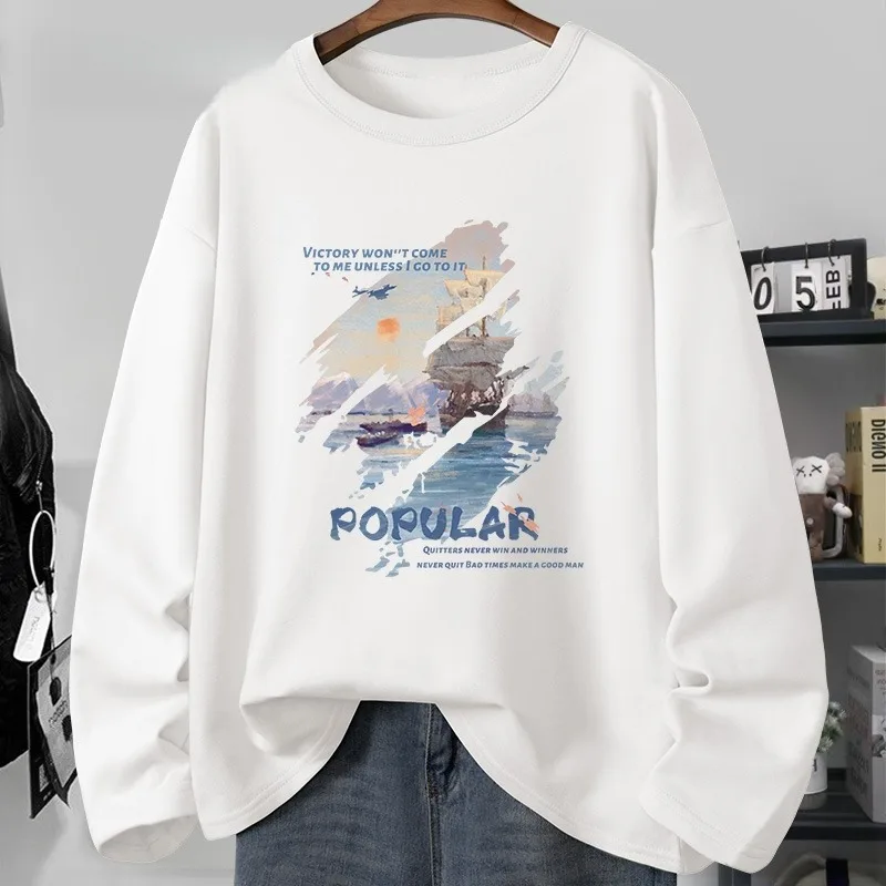 ملابس نسائية جديدة مطبوعة ثلاثية الأبعاد برقبة دائرية تي شيرت عصري للخريف والشتاء بأكمام طويلة، هدية للفتيات، بلوزة متعددة الاستخدامات #4