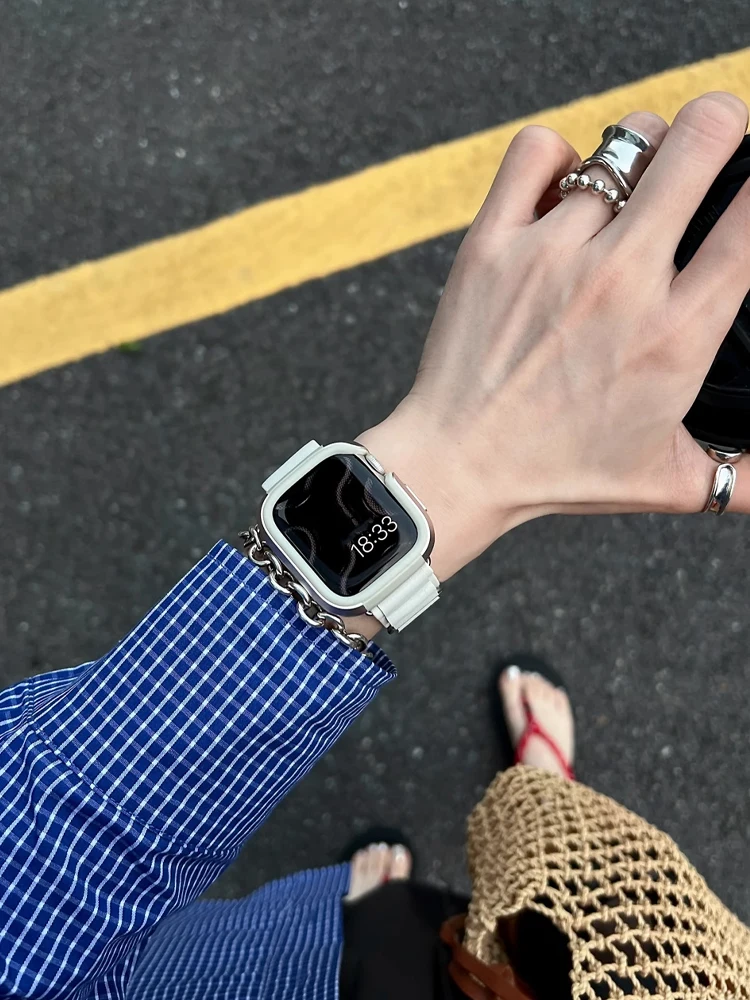 حافظة ساعة معدنية لساعة أبل 40 مللي متر 41 42 مللي متر 44 45 مللي متر 46 مللي متر 49 مللي متر غطاء حماية من السيليكون الناعم لساعة iWatch 10 Ultra 9 8 7 6 5 Se 4