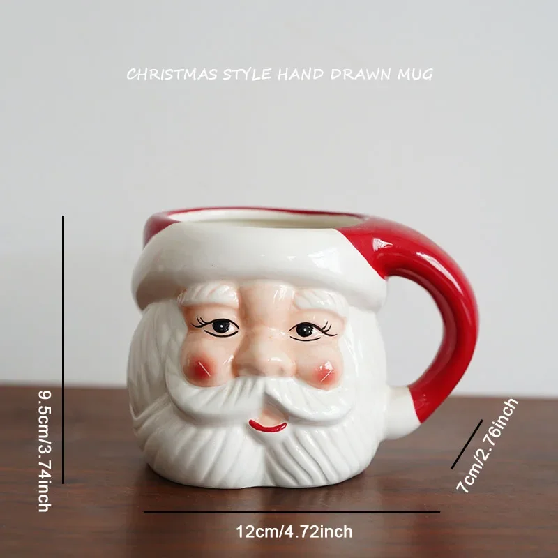 European Style Hand Painted Santa Claus Shape Ceramic Mug Ornaments Living Room Kitchen Bar Milk Coffee Cup Christmas Decoration