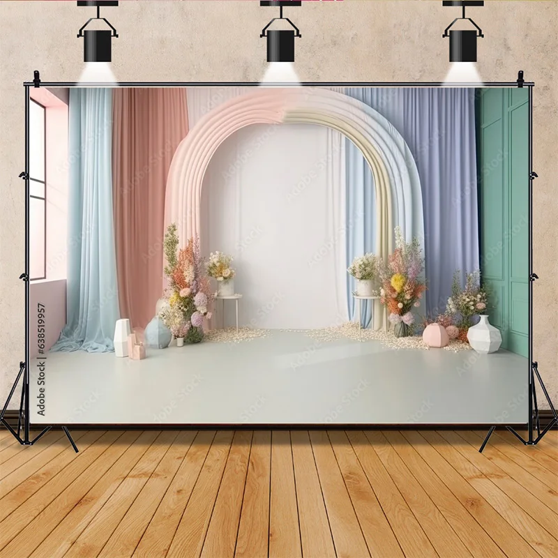 Wedding Stage Photography Backdrops Aesthetic Luxury Flower Decoration Indoor Vintage Luxury Wall Photo Studio Background ZZ-02