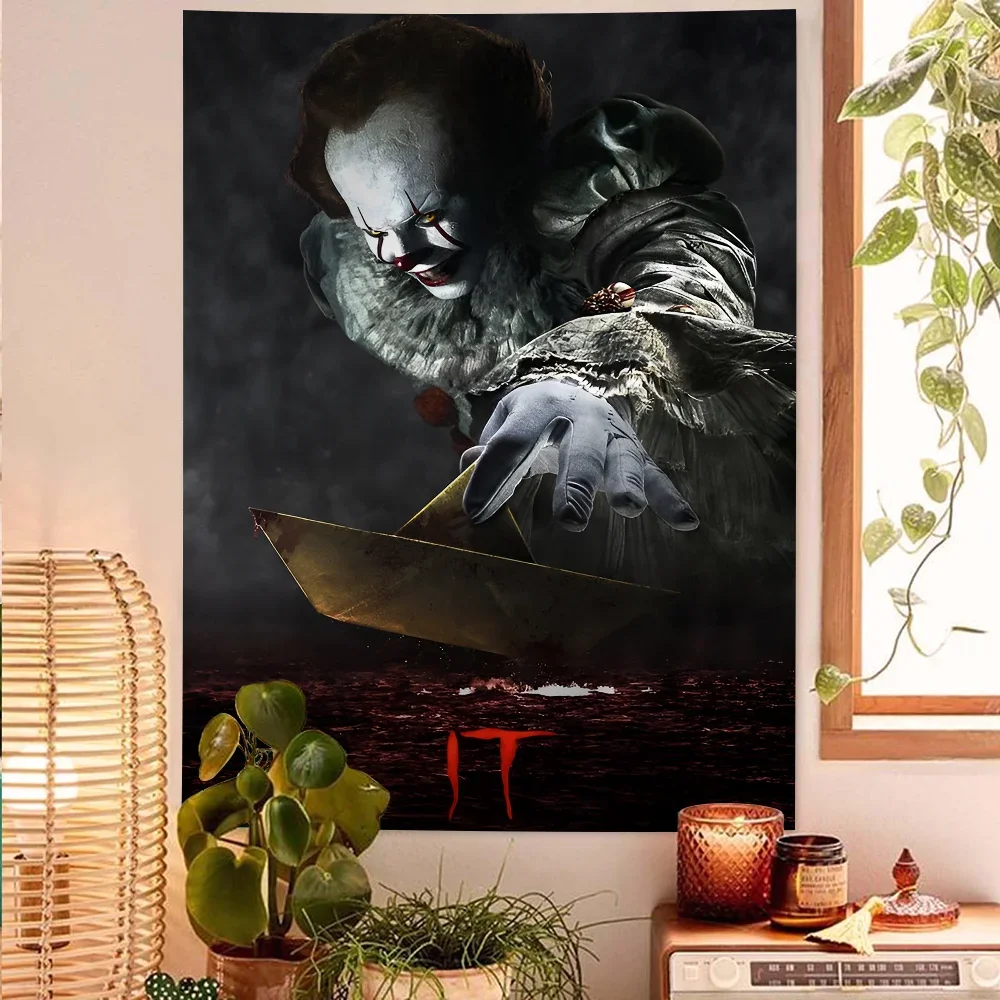 Stephen King S It P-pennywise Classic Vintage Wall Tapestry Hanging Tarot Hippie Wall Rugs Dorm Wall Hanging Sheets