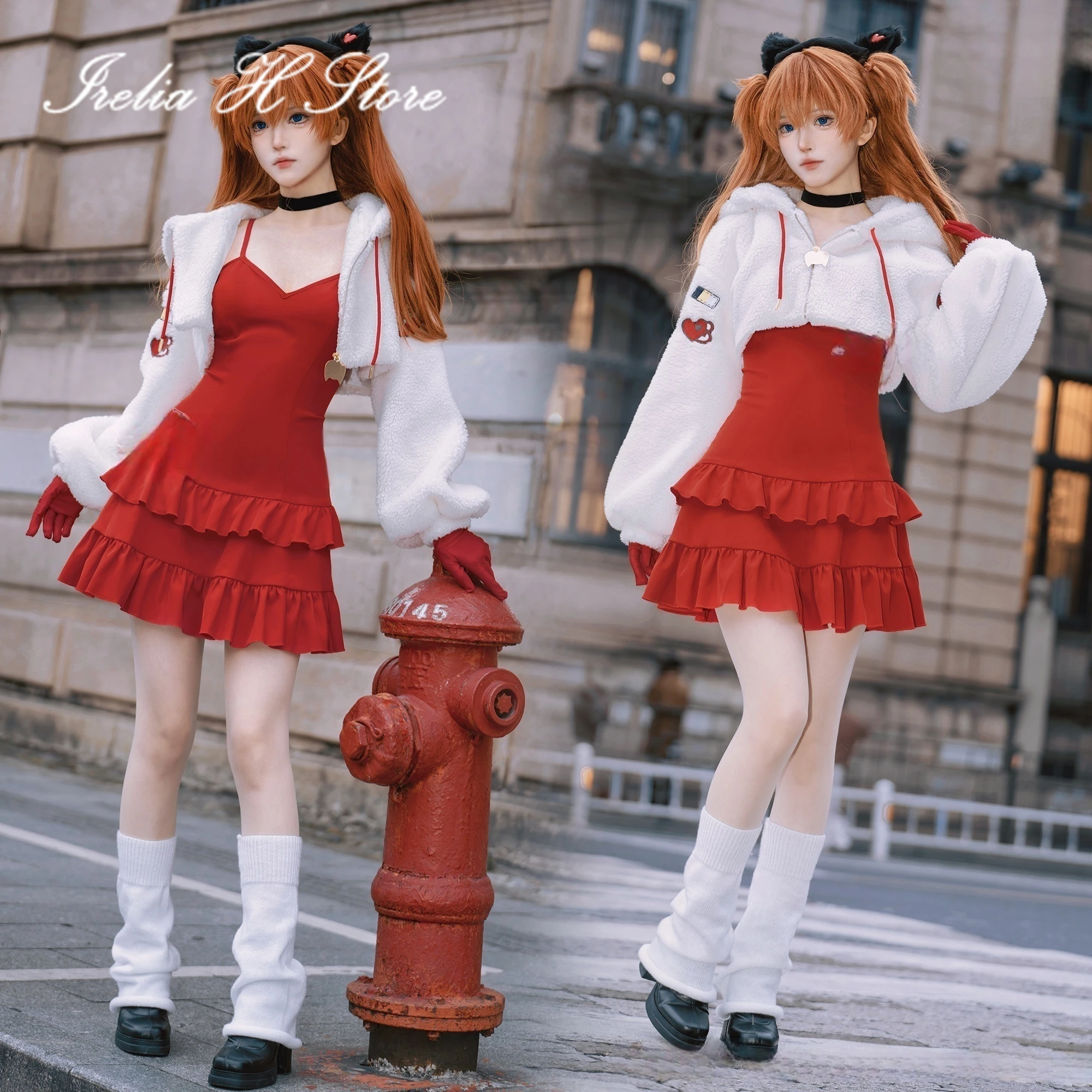 

Irelia H Store Anime Asuka Cosplay Asuka Langley Soryu Cosplay Costume Asuka winter dress Suit Women Halloween Costumes