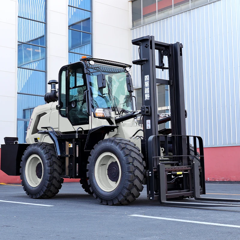Free Shipping National IV Yunnei Engine 4x4 Rough Terrain Forklift For Sale 5 Ton 4WD 280 Dual High-Low Speed
