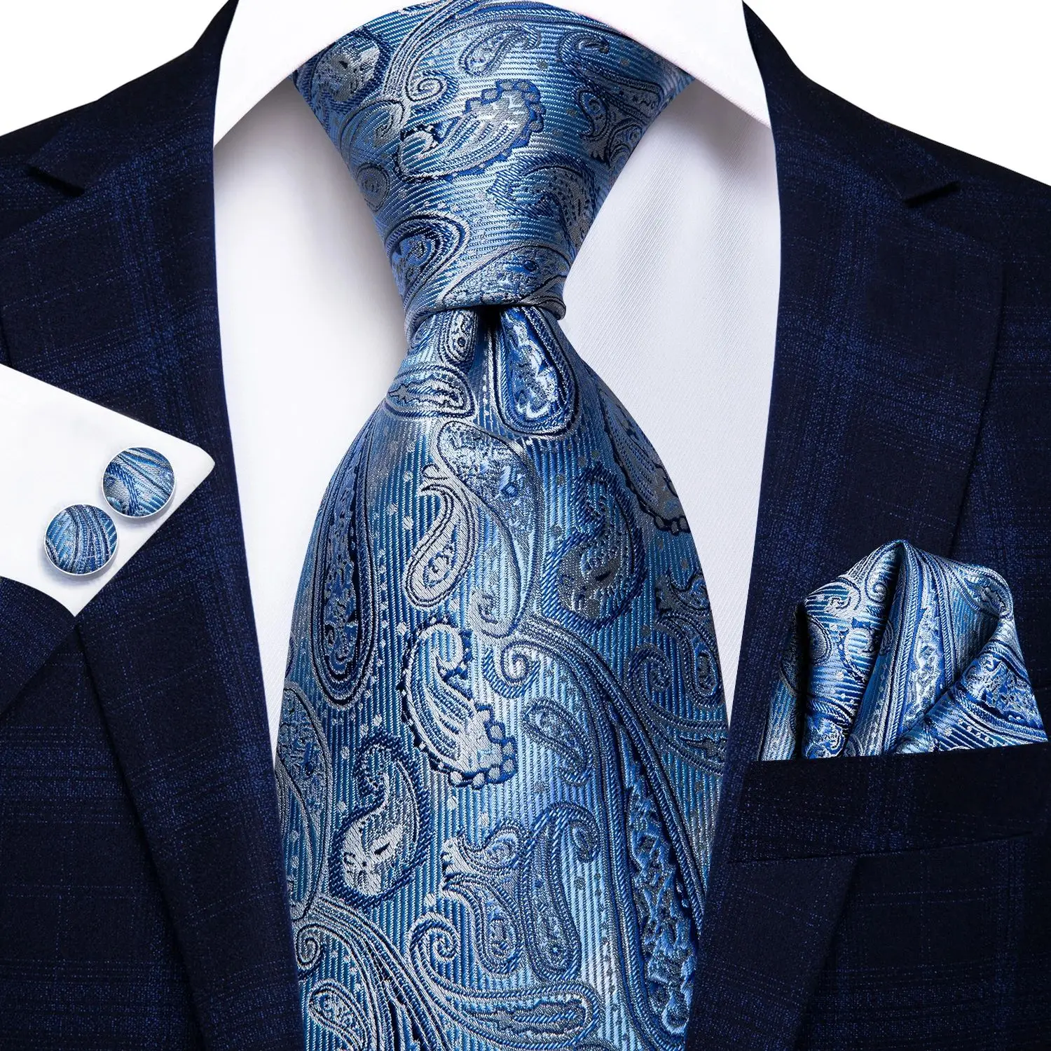 ربطة عنق حريرية مخططة زرقاء فا - مراجعة Silk Tie Striped وسعره