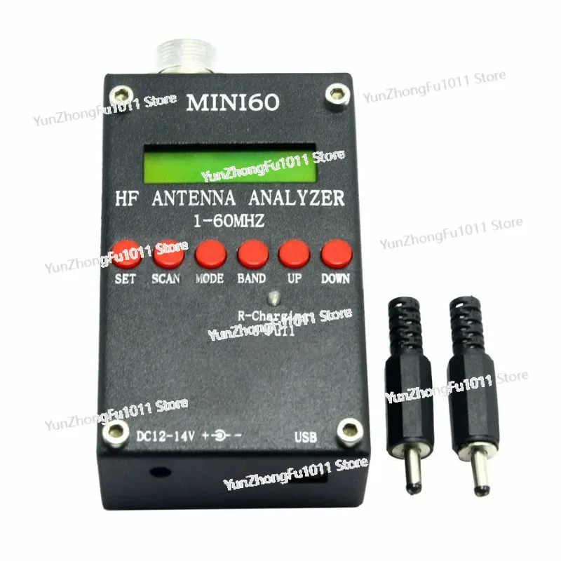 1-60MHz HF ANT SWR Antenna Analyzer Meter + Bluetooth + Android APP + Battery +PC Software for Ham Radio Hob