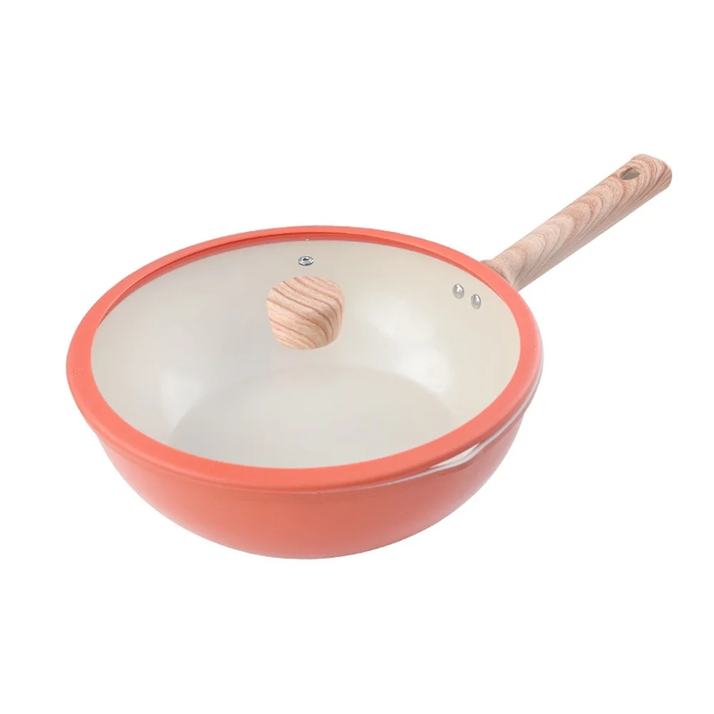 Wrought Iron Pan 33x40x10 cm Orange Saute Frying Pan No Coating for Gas Stoves Induction Cooktops Stir Fry Boil Use