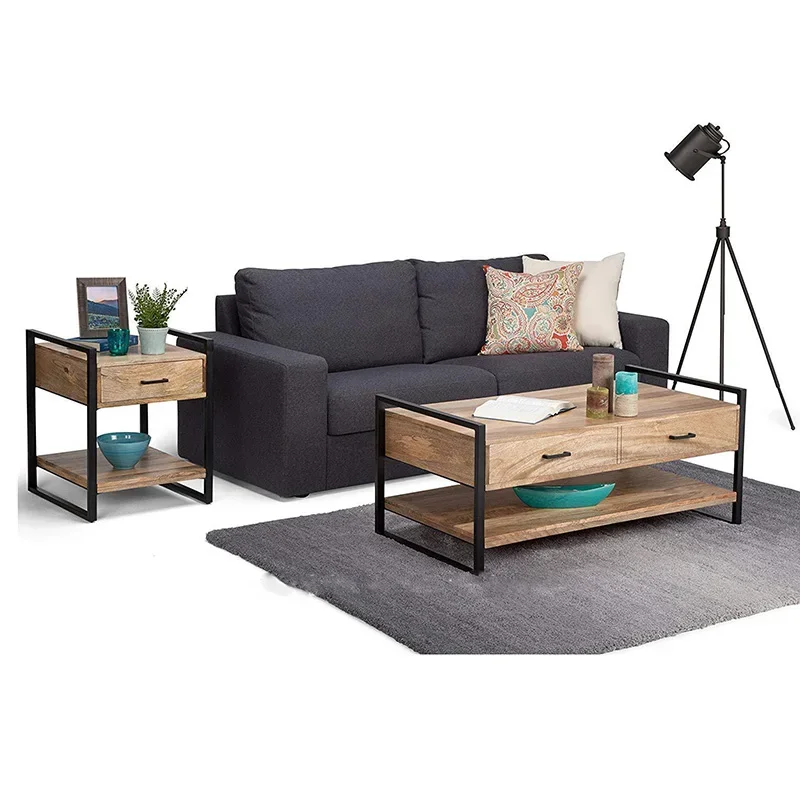 -2023 Best Living Room Unit Furniture Set Customized Wood Wooden Style Modern Packaging Type Coffee Table TV Standing Side Table