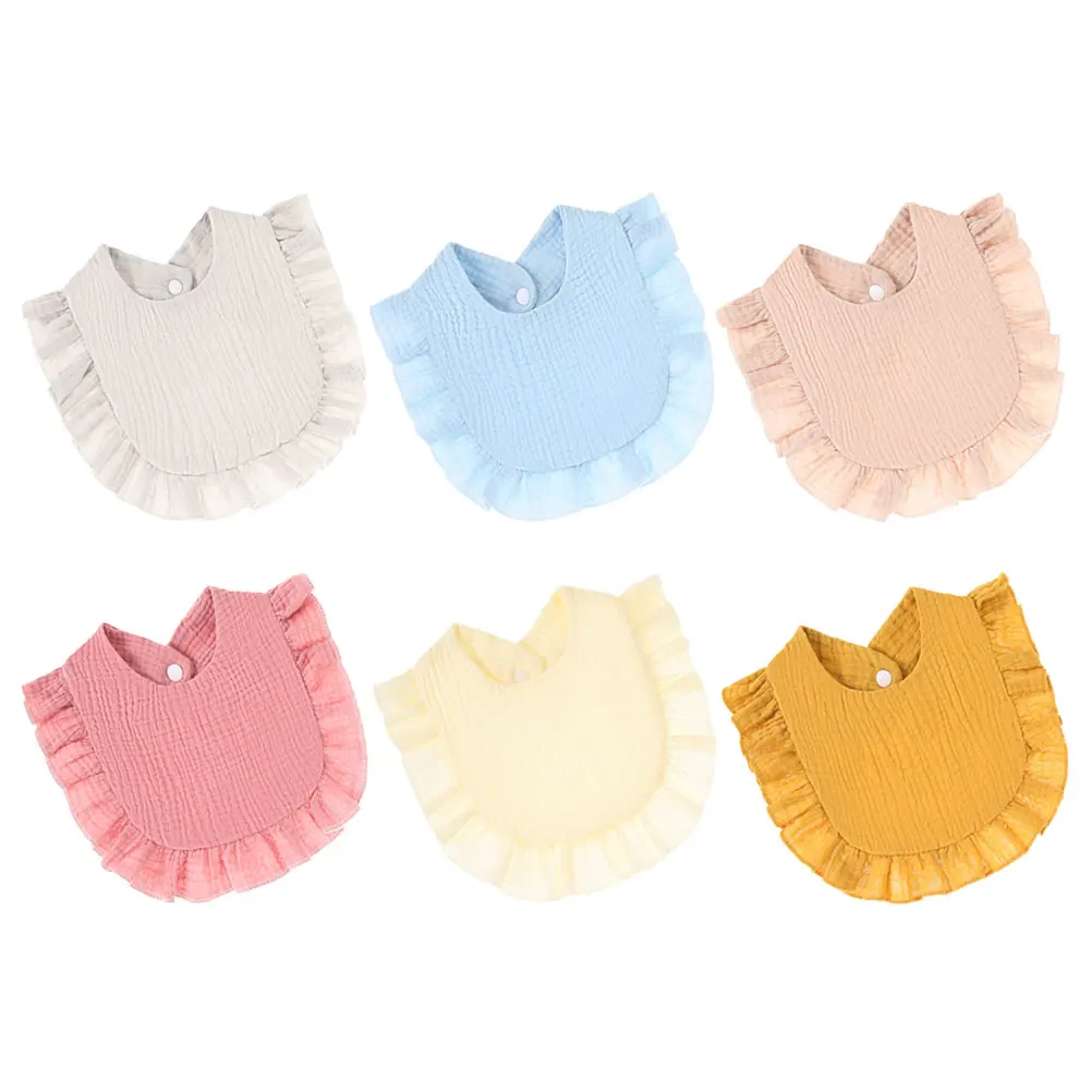 6 Buah Celemek Makan Bayi Katun untuk Balita, Lembut, Menyerap Air Liur, untuk Bayi yang Sedang Tumbuh Gigi, Dapat Digunakan Kembali, Dapat Dicuci, Celemek Bayi Perempuan