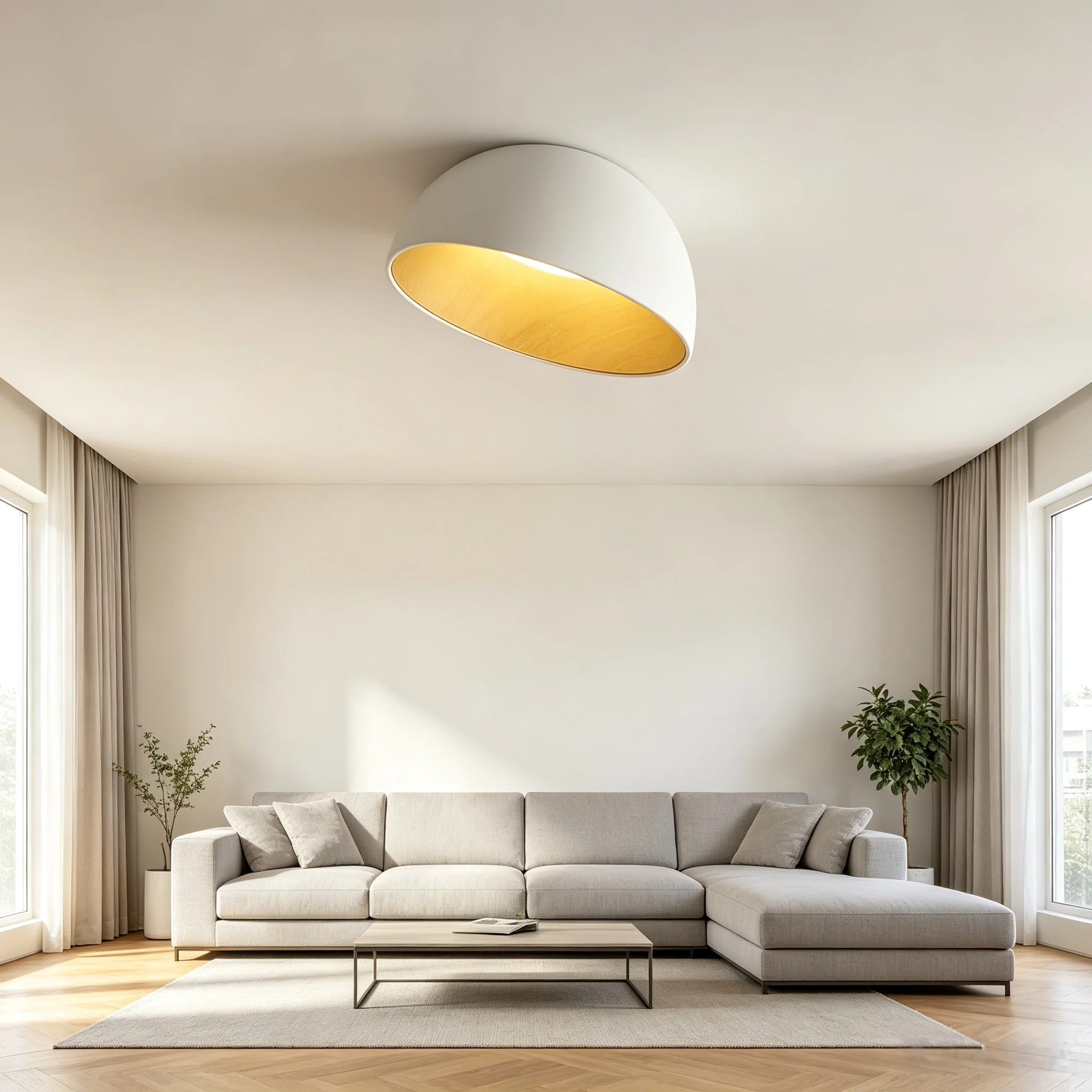 Nordic Modern Bedroom Ceiling Lamp Inclined Round Light Personality Minimalist Wood Grain Study Lamp Led Owner Lighting