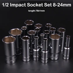 8-32mm Impact Socket Set 1/2 Inch CR-V Deep Long Socket Keys For Pneumatic Electronic Wrench Mechanical Workshop Hand Tools 1PCS