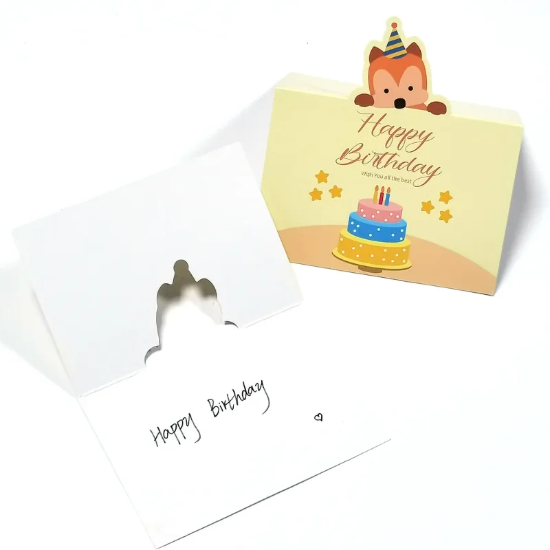 Happy Birthday Greeting Card Note Message Cards Bouquet Gifts Party Supplies Cartoon Greeting Cards for Kids Birthday