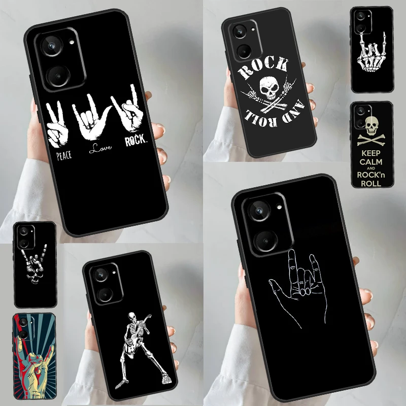 Rock Roll Skull For Realme 11 8 9 10 Pro Plus GT Neo 5 3T 2T C11 C21 C25 C21Y C31 C30 C33 C35 C55 Case