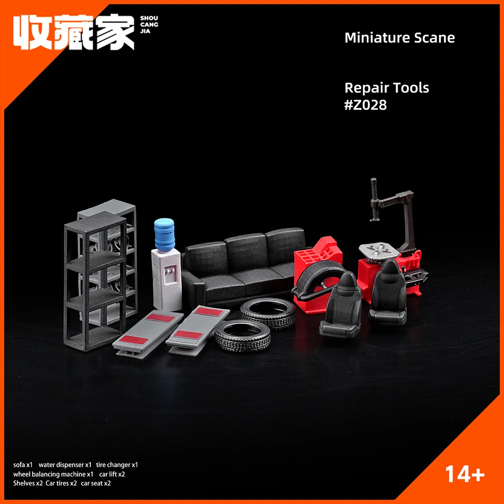 

Kicarmod 1/64 Scale Model Car Automobile repair shop Tool Toy accessories Diecast Model Car