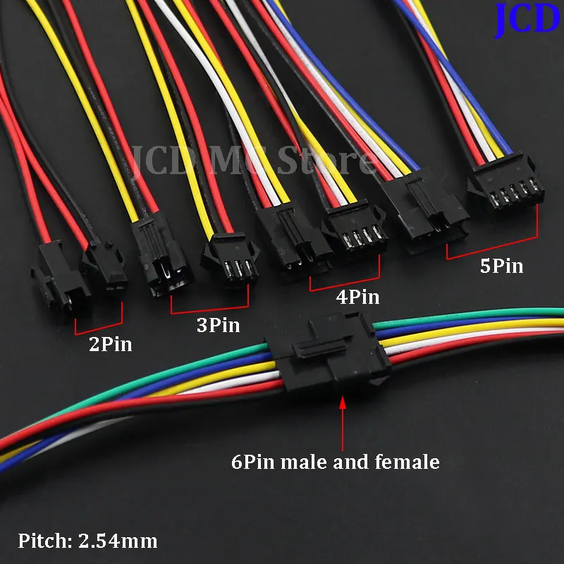1-10Pairs SM 2.54 2/3/4/5/6P Male Female Plug Pitch 2.54mm Wire Connector SM Male & Female Battery Charging Cable 20CM 22AWG - Image 2