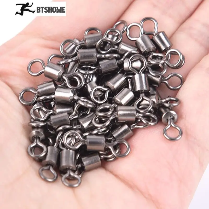 

Новинка, 50 шт., рыболовный шариковый подшипник, поворотные одноцветные кольца, 2 #4 #6 #810 #12 #14 # форма, соединитель из нержавеющей стали, приманки, рыболовные снасти