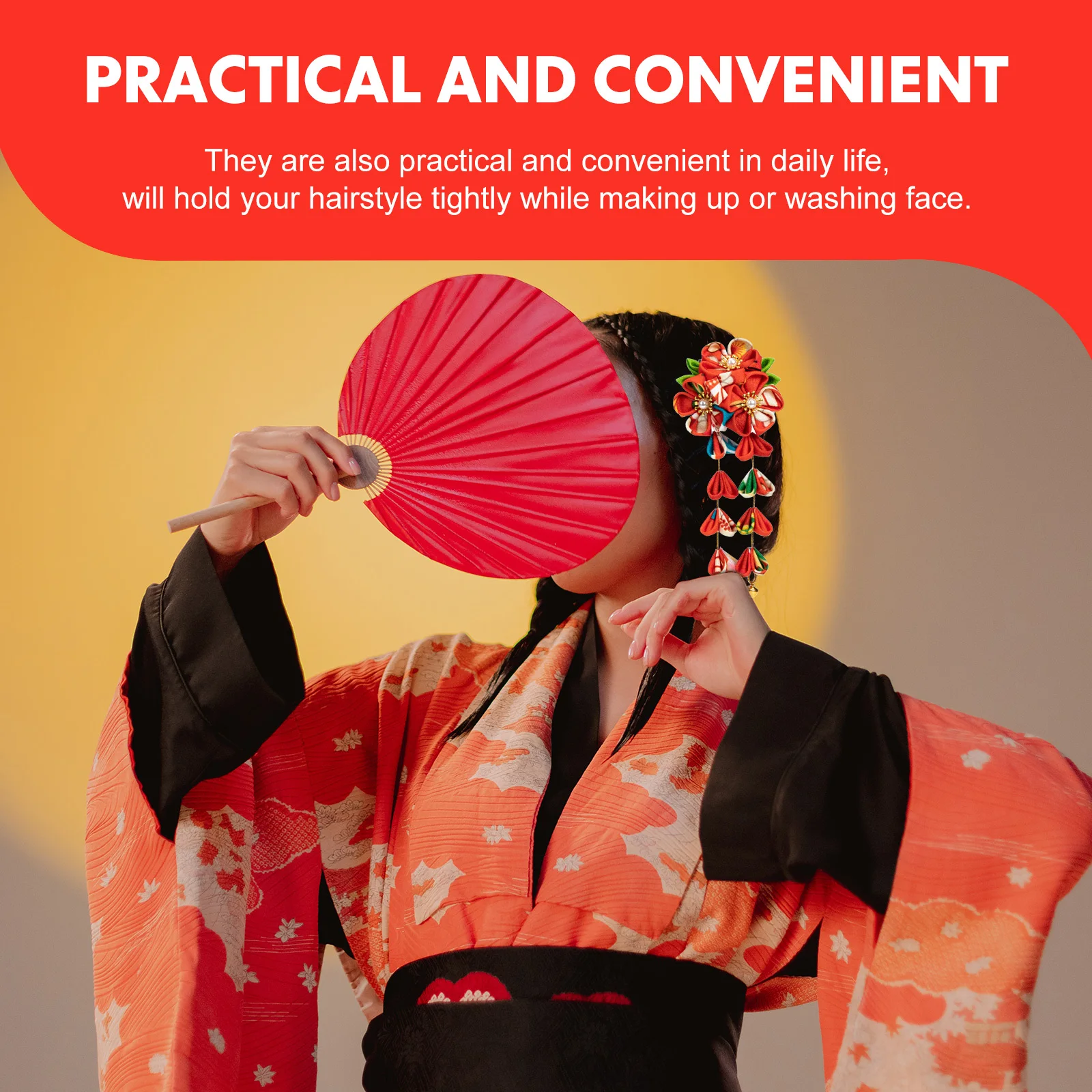 

2 шт., заколки для волос с цветочным веером, японские аксессуары для волос, винтажный стиль, вечерние заколки для волос на свадьбу, день рождения для женщин и подростков